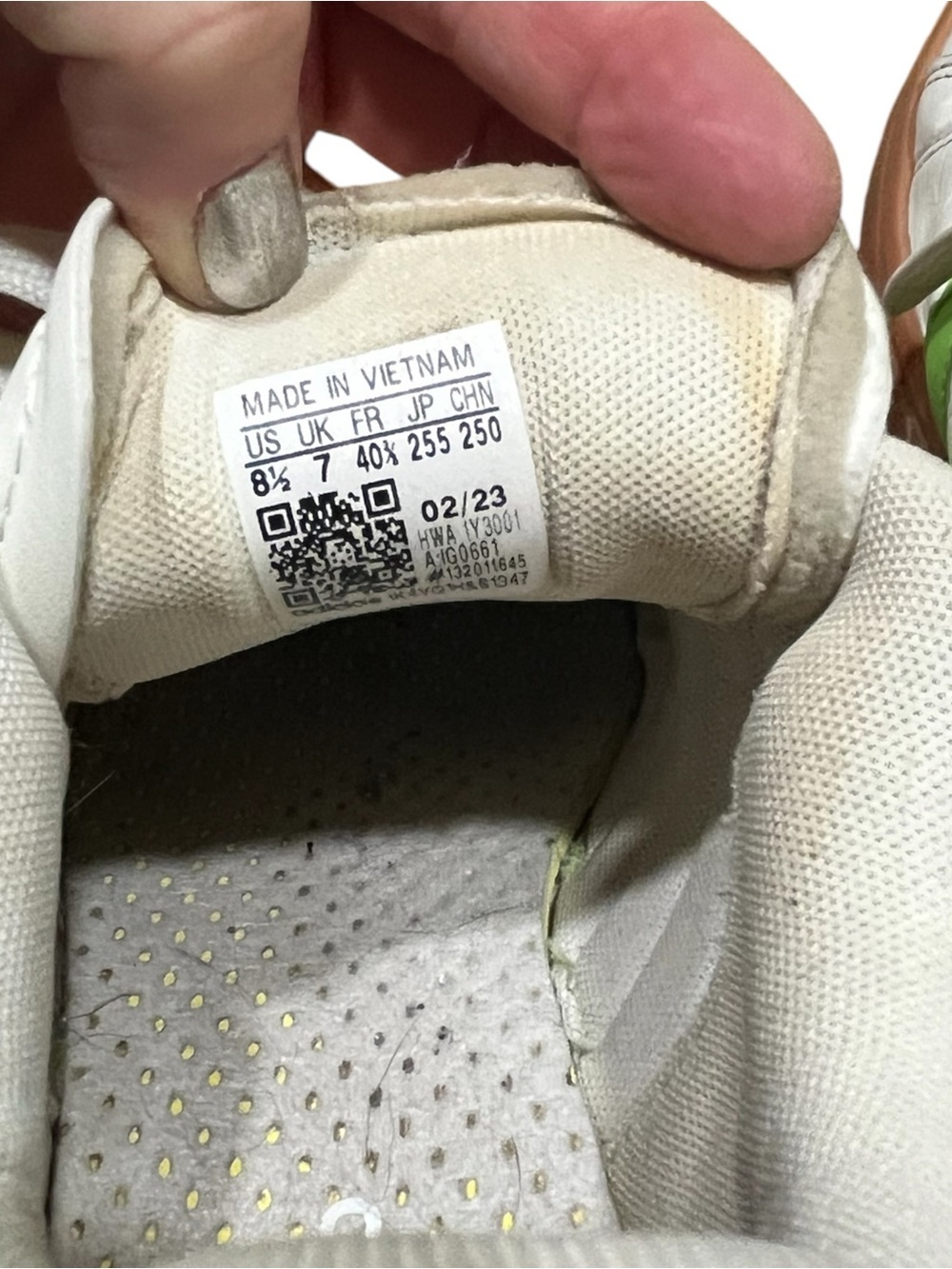 adidas Originals Grand Court Alpha Off-White Lucid Lime Green Gum Sole Size 8.5 - Picture 7 of 7